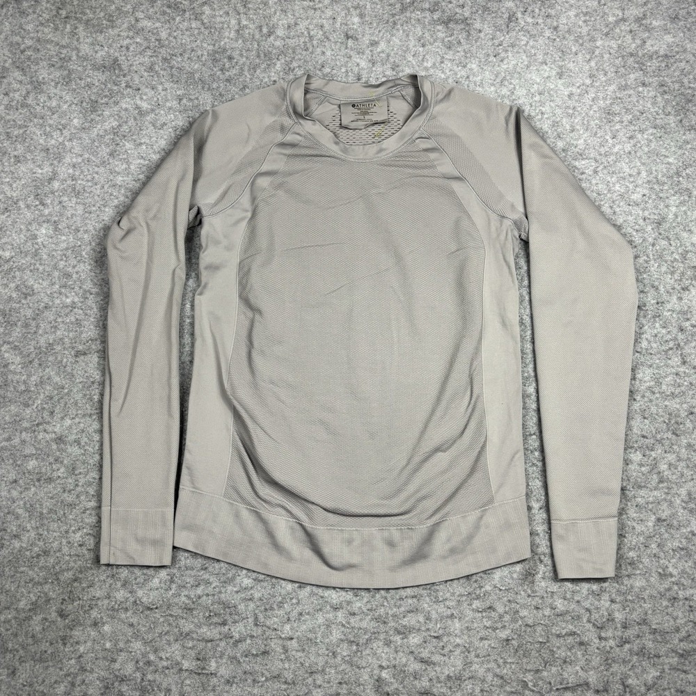 Athleta Long Sleeve Activewear Crewneck Shirt Womens‎ Large Gray